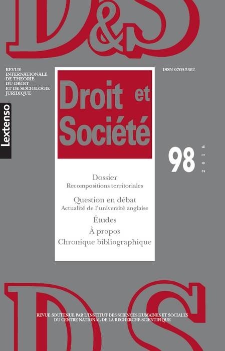 Könyv DROIT ET SOCIETE N 98-2018 