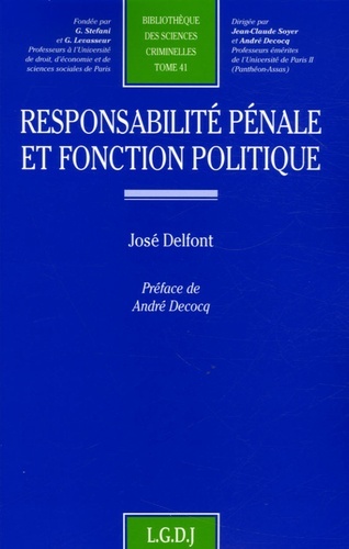Carte responsabilité pénale et fonction politique Delfont j.