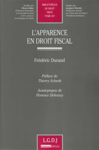 Книга l'apparence en droit fiscal Durand f.