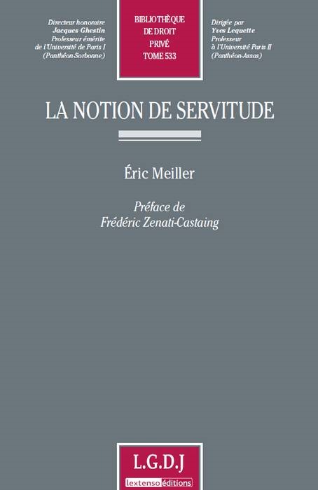 Libro la notion de servitude Meiller e.