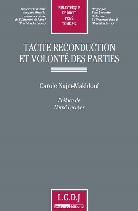 Könyv tacite reconduction et volonté des parties Najm-makhlouf c.