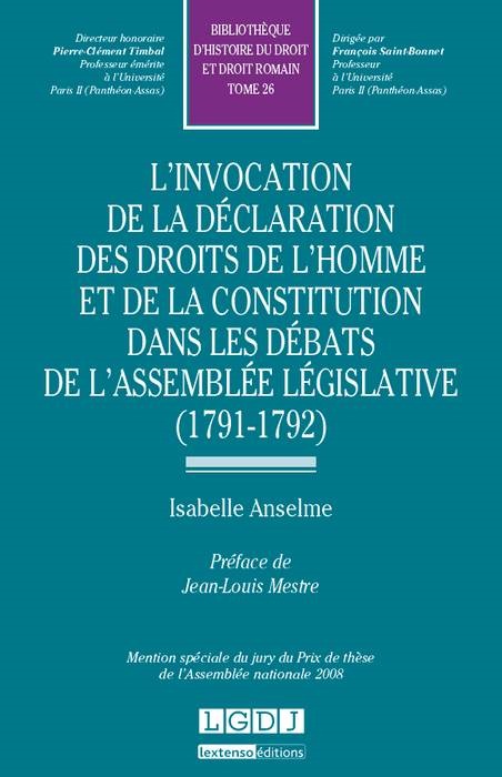 Knjiga l'invocation de la déclaration des droits de l'homme et de la constitution dans Anselme i.