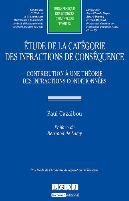 Carte étude de la catégorie des infractions de conséquence Cazalbou p.