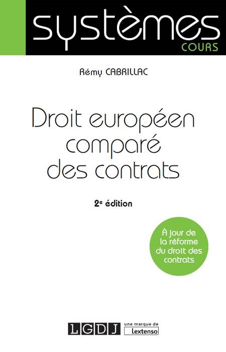 Carte droit européen comparé des contrats - 2ème édition Cabrillac r.