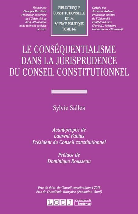 Kniha le conséquentialisme dans la jurisprudence du conseil constitutionnel Salles s.