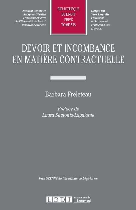 Book devoir et incombance en matière contractuelle Freleteau b.