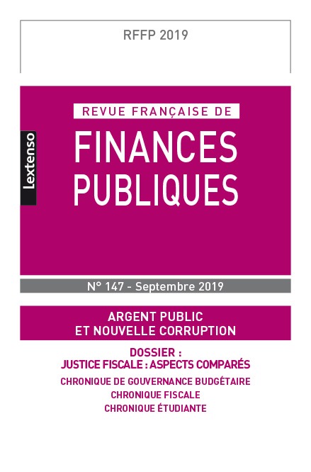 Carte Revue Française de Finances Publiques N°147 - septembre 2019 