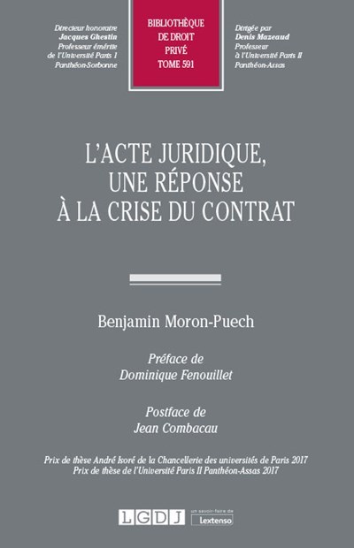 Könyv L'acte juridique, une réponse à la crise du contrat Moron-Puech