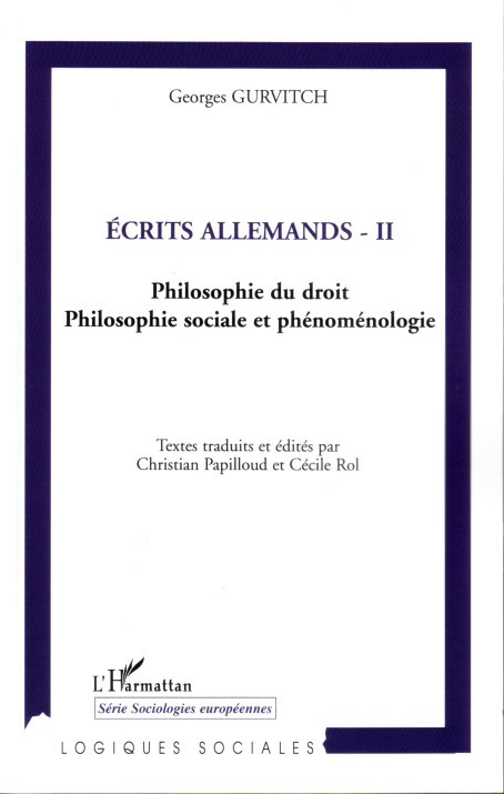 Buch Écrits allemands (Tome 2) Gurvitch