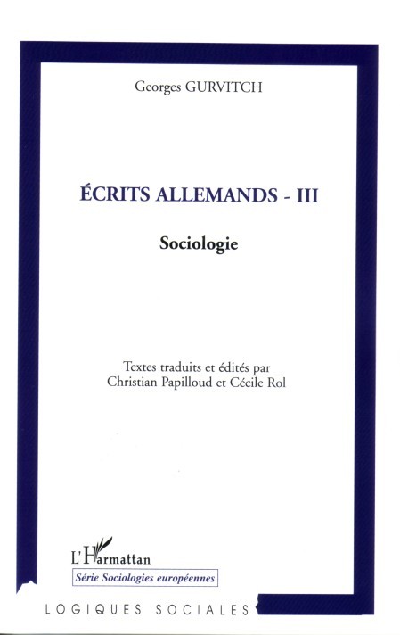 Libro Ecrits allemands - III Gurvitch