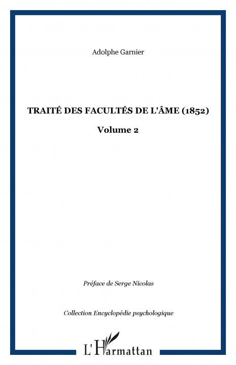 Kniha Traité des facultés de l'âme (1852) Garnier