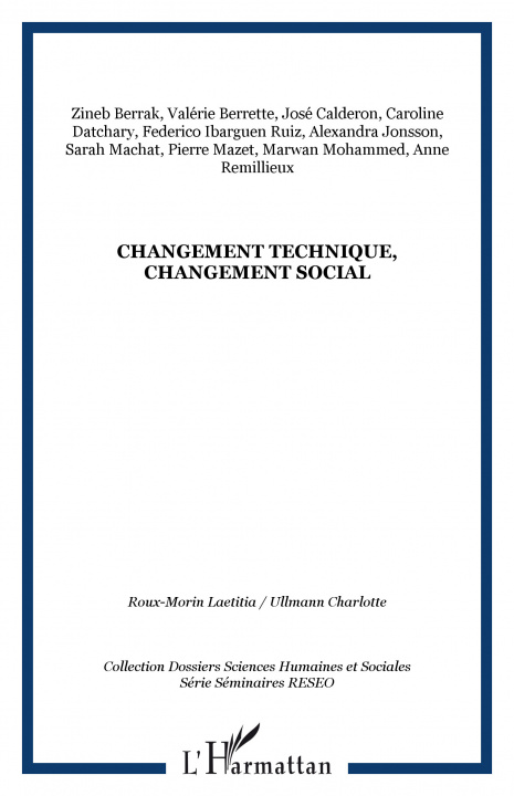Kniha Changement technique, changement social Datchary