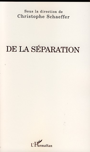 Knjiga De la séparation Schaeffer