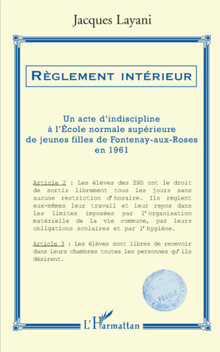 Knjiga Règlement intérieur Layani
