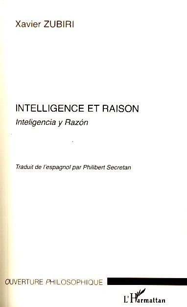 Buch Intelligence et raison Zubiri