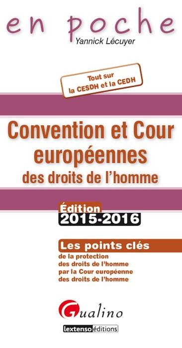 Könyv convention et cour européennes des droits de l'homme 2015-2016 Lécuyer y.