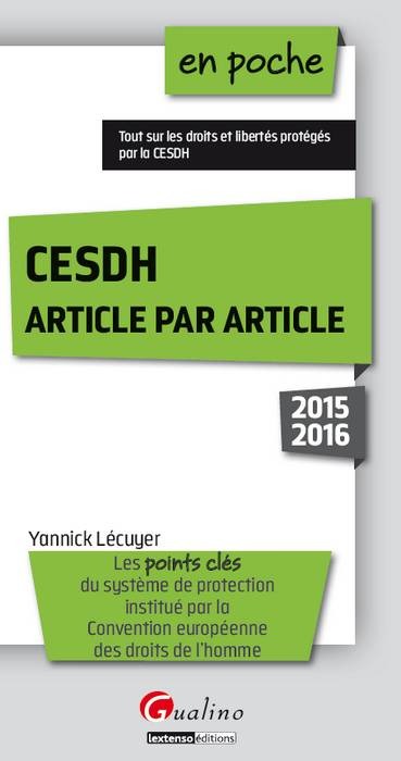Knjiga cesdh, article par article Lécuyer y.