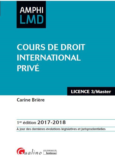 Carte COURS DE DROIT INTERNATIONAL PRIVE BRIERE C.