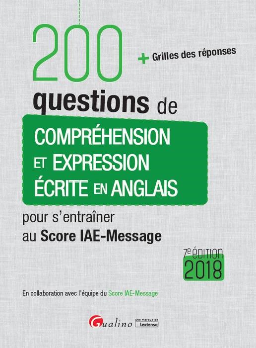 Carte 200 QUESTIONS DE COMPREHENSION ET EXPRESSION ECRITE EN ANGLAIS POUR S'ENTRAINER BATH N.