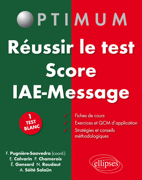 Kniha Réussir le test Score IAE Message Pugnière-Saavedra
