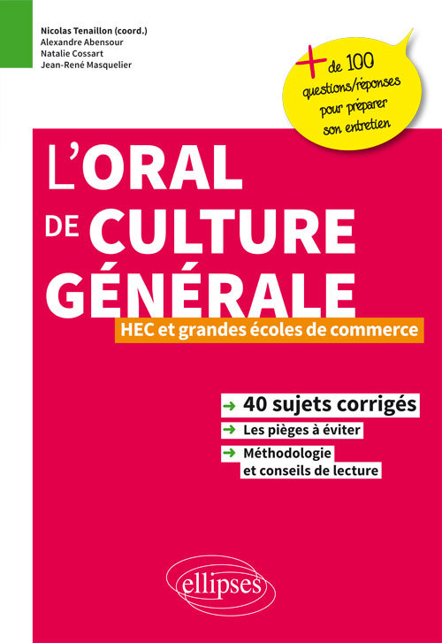 Книга Oral de culture générale, HEC et grandes écoles de commerce Abensour