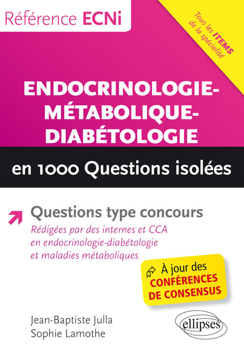 Carte Endocrinologie-métabolique-diabétologie en 1000 questions isolées Julla