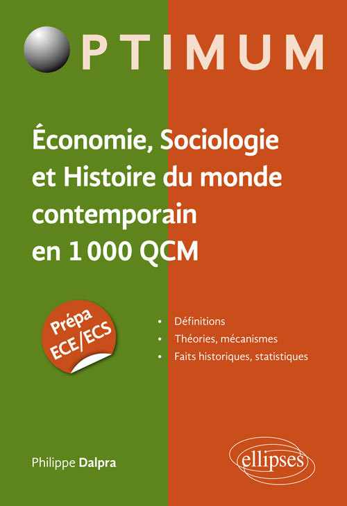 Carte Économie, Sociologie et Histoire du monde contemporain en 1000 QCM. Prépa ECE/ECS Dalpra
