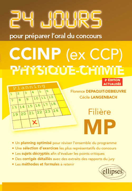 Knjiga Physique-chimie 24 jours pour préparer l’oral du concours CCINP (ex CCP) - Filière MP - 2e édition actualisée Depaquit-Debieuvre