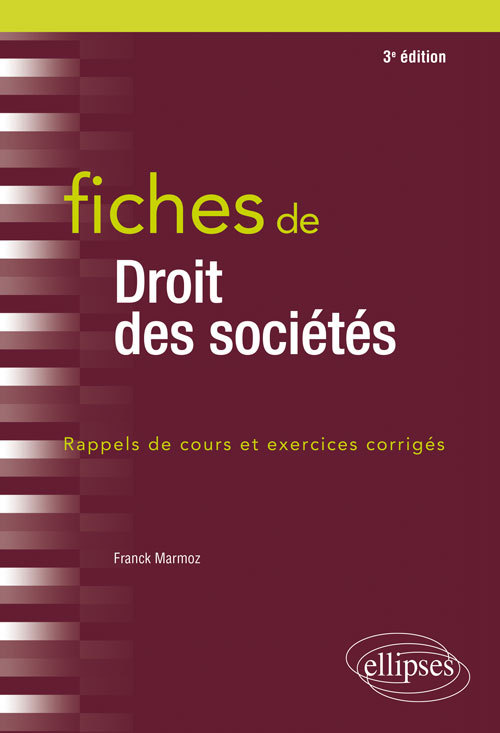 Carte Fiches de Droit des sociétés - 3e édition Marmoz