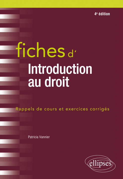 Kniha Fiches d'Introduction au droit - 4e édition Vannier