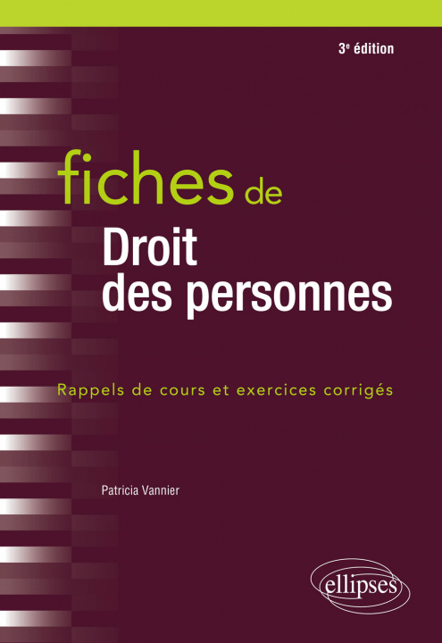 Knjiga Fiches de droit des personnes - 3e édition Vannier