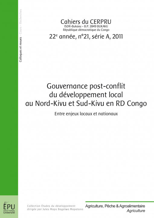 Carte GOUVERNANCE POST-CONFLIT DU DEVELOPPEMENT LOCAL AU NORD-KIVU ET SUD-KIVU EN RDCONGO 
