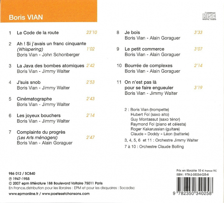 Digitalno Le Code de la route et chansons humoristiques (1 CD) VIAN