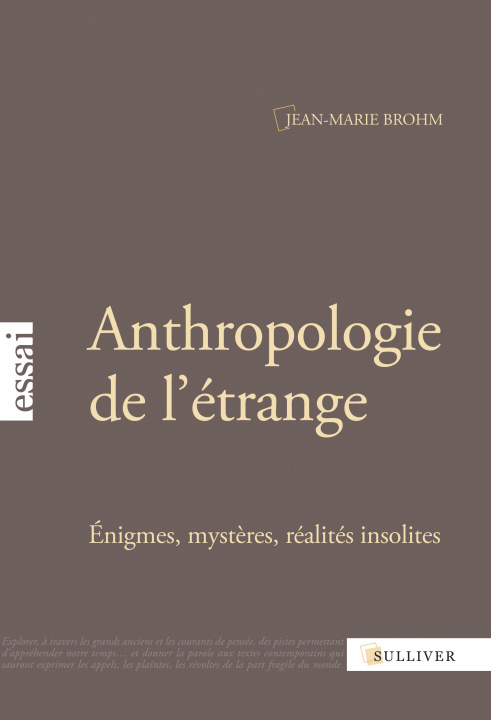 Book Anthropologie De L'Etrange BROHM Jean-Marie