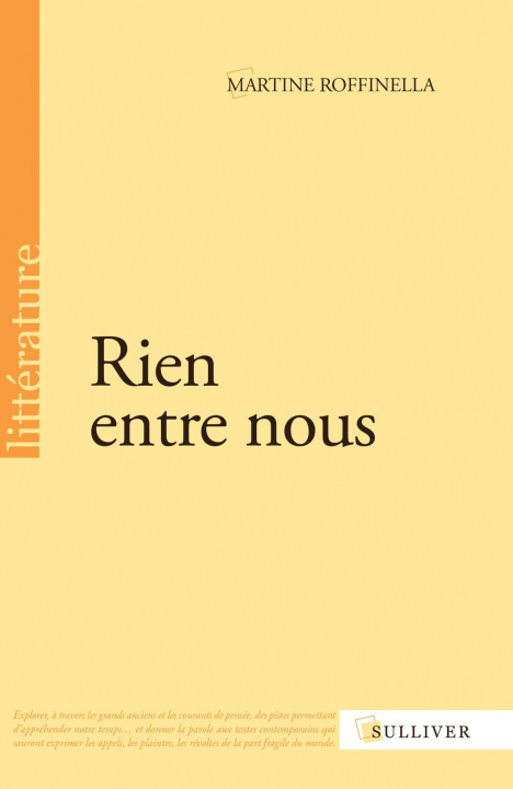 Knjiga Rien Entre Nous ROFFINELLA Martine