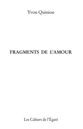 Kniha Fragments de l’amour Quiniou