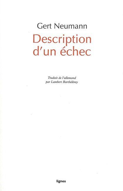Libro Description d'un échec Gert Neumann