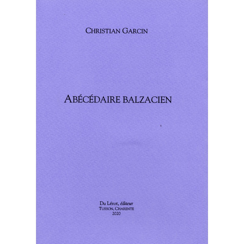 Libro Abécédaire balzacien GARCIN