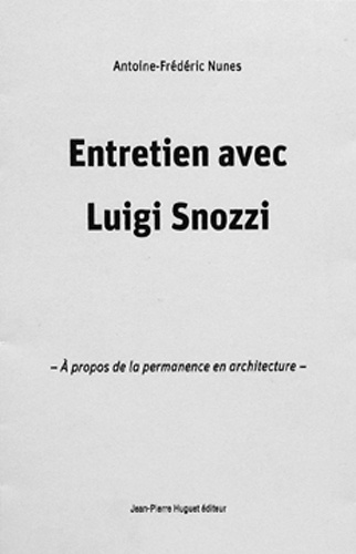 Knjiga Entretien avec Luigi Snozzi Antoine-F