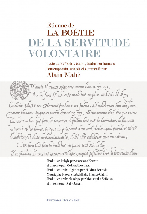 Könyv Etienne de La Boétie, De la servitude volontaire Mahé