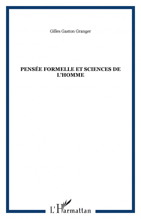 Book Pensée formelle et sciences de l'homme Granger
