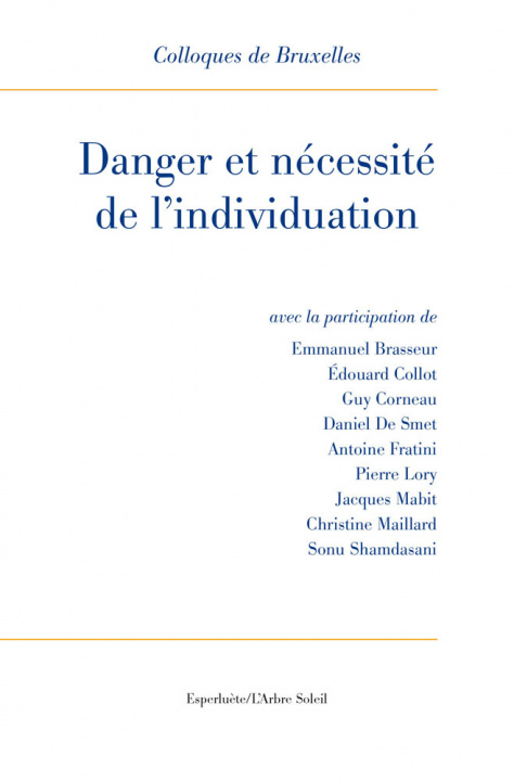 Kniha Danger et nécessité de l'individuation Emmanuel Brasseur