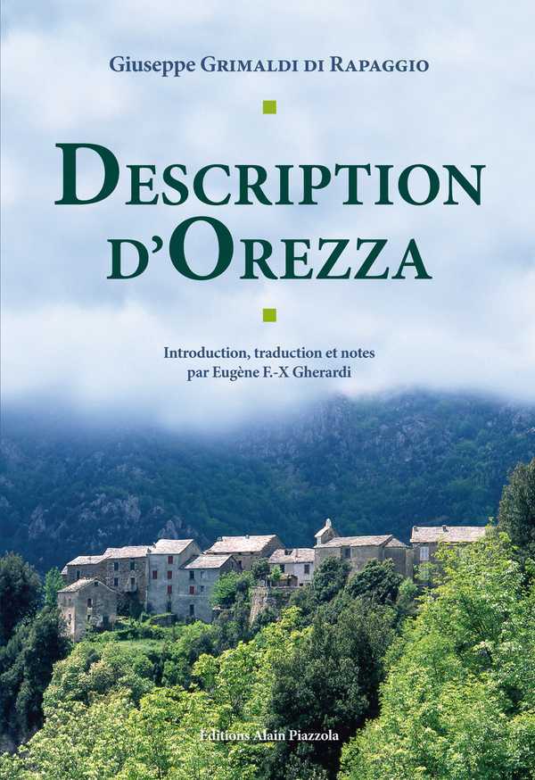 Knjiga Description D'Orezza GRIMALDI DI RAPAGGIO GIUSEPPE