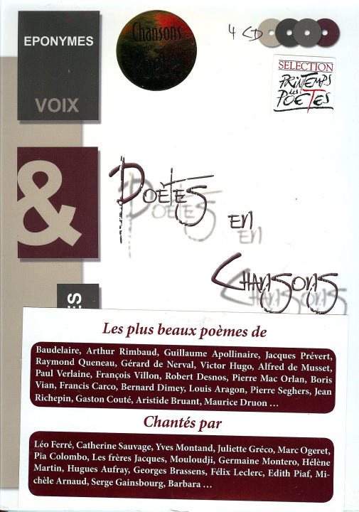 Digital Poètes en chansons ( les plus beaux poèmes chantès ) 4 CD Baudelaire