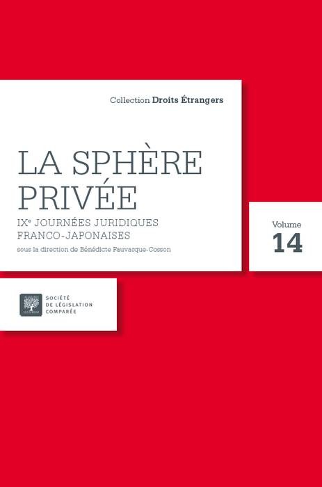 Kniha LA SPHÈRE PRIVÉE Fauvarque-cosson b.