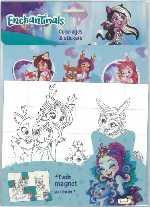 Artykuły papiernicze ENCHANTIMALS puzzle magnet coloriage & stickers 