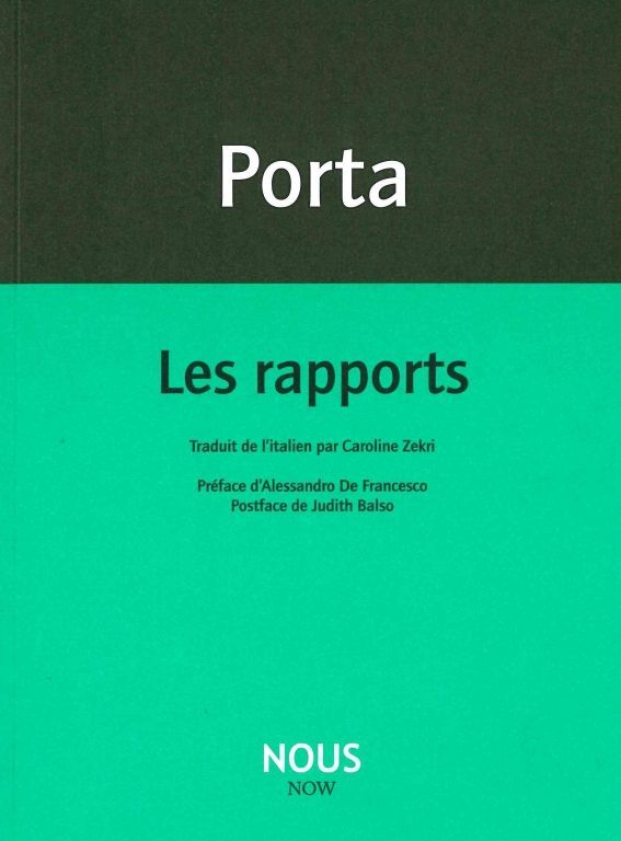 Book Les Rapports Antonio Porta