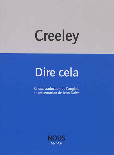 Book Dire cela Robert Creeley