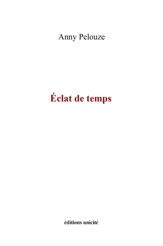 Book Éclat de temps Pelouze