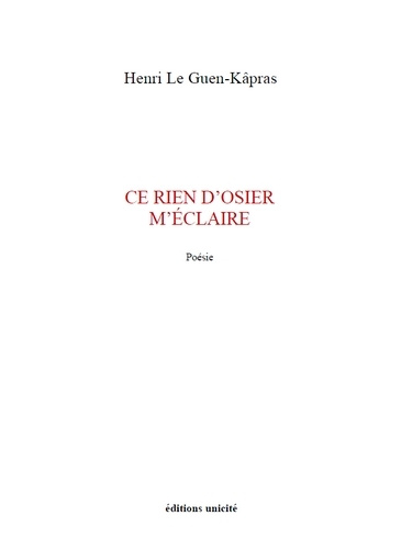Buch Ce rien d'osier m'éclaire Le Guen-Kâpras